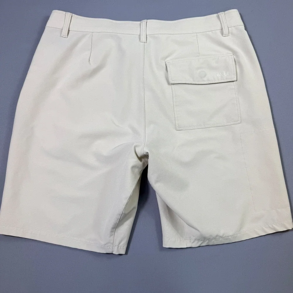 BYLT Kinetic Short Mens XL Tan Beige 4-Way Stretch Performance Golf Activewear